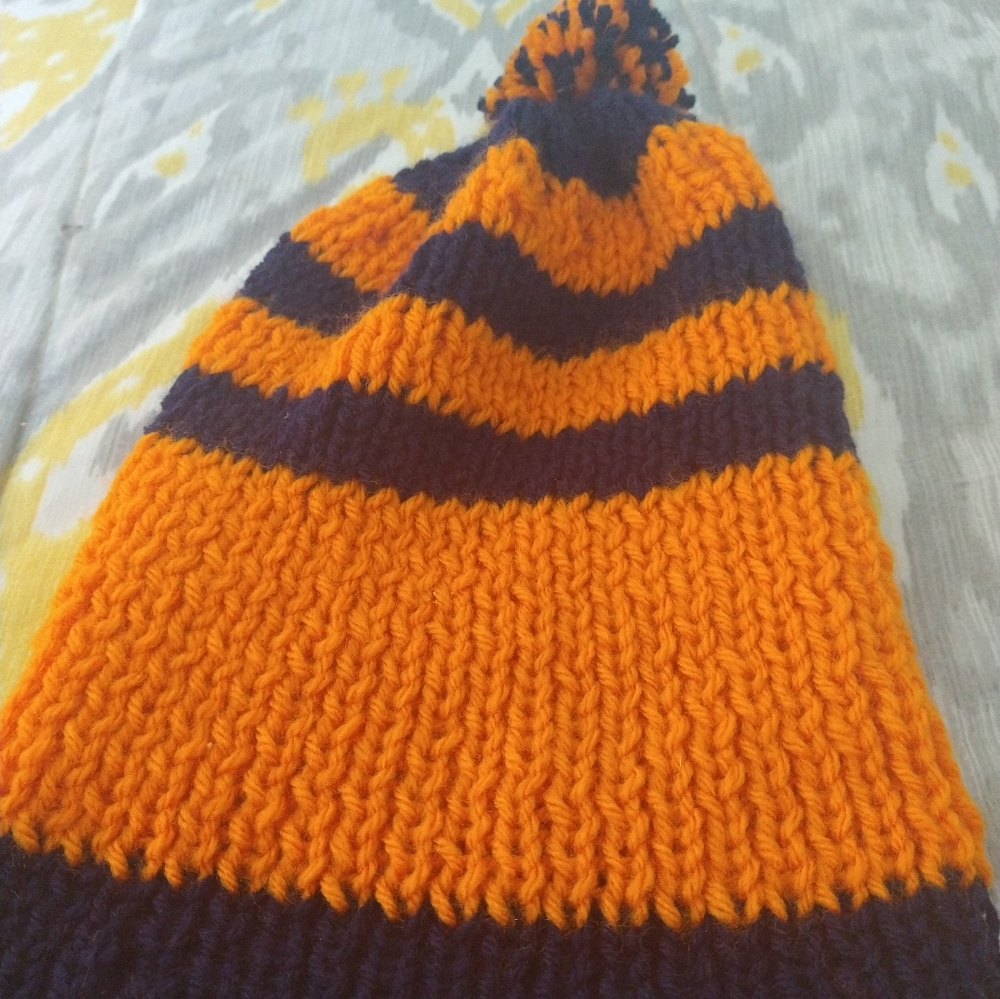 Unisex handmade hat. Chicago Bears Color orange & blue